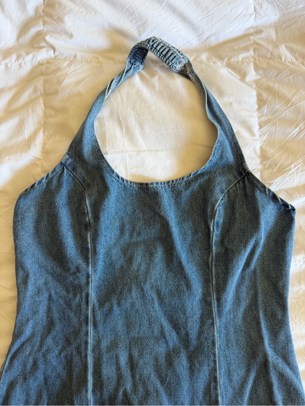 Vintage 90s PSC Denim Halter Dress